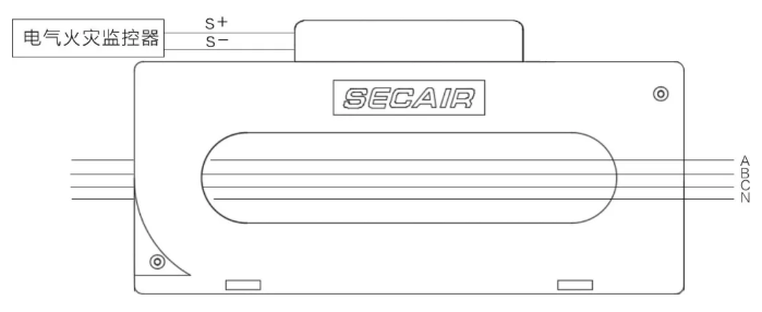 J-SCM41(250)剩余電流式<a href=http://www.cq196.cn/dianqihuozai/ target=_blank class=infotextkey>電氣火災(zāi)監(jiān)控</a>探測器接線圖