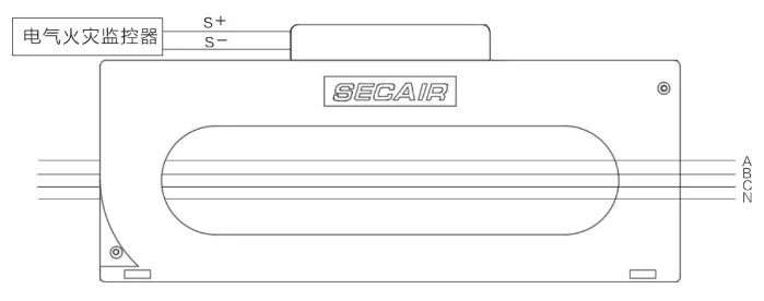 J-SCM41(400)剩余電流式<a href=http://www.cq196.cn/dianqihuozai/ target=_blank class=infotextkey>電氣火災(zāi)監(jiān)控</a>探測器接線圖